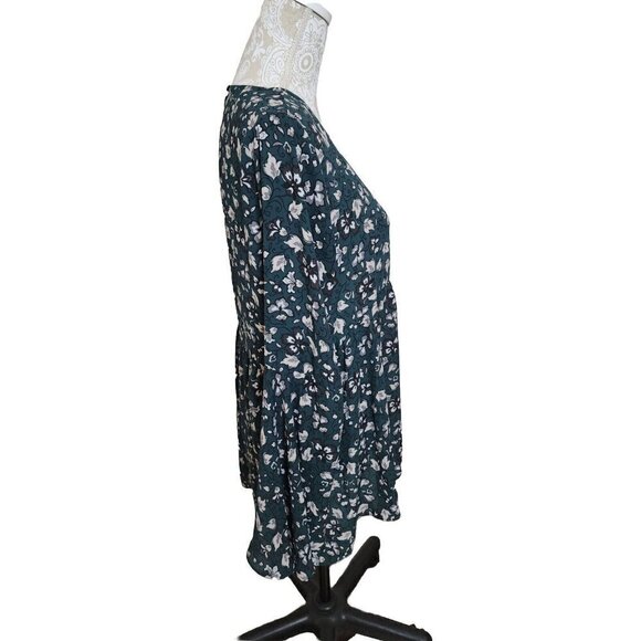 LOFT Green Long Bell Sleeve Baby Doll Tunic Top Women's Small - Picture 3 of 7